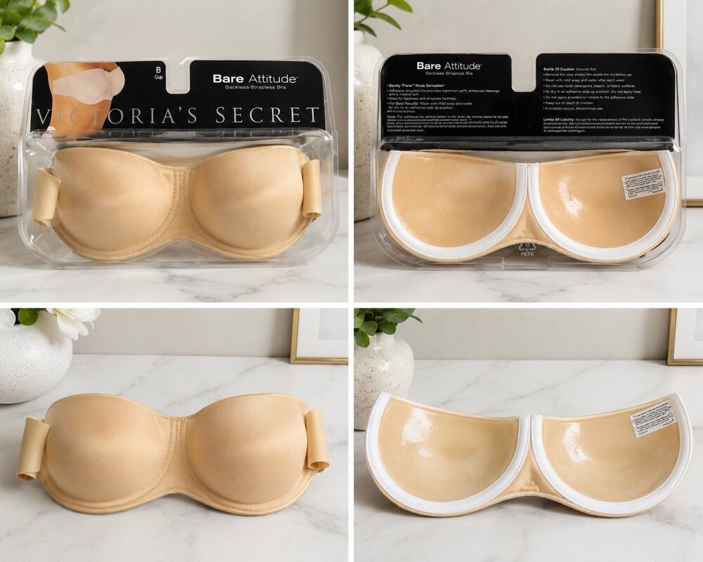 Victoria’s Secret Bare Attitude Backless Strapless Bra B Cup Nude New Package